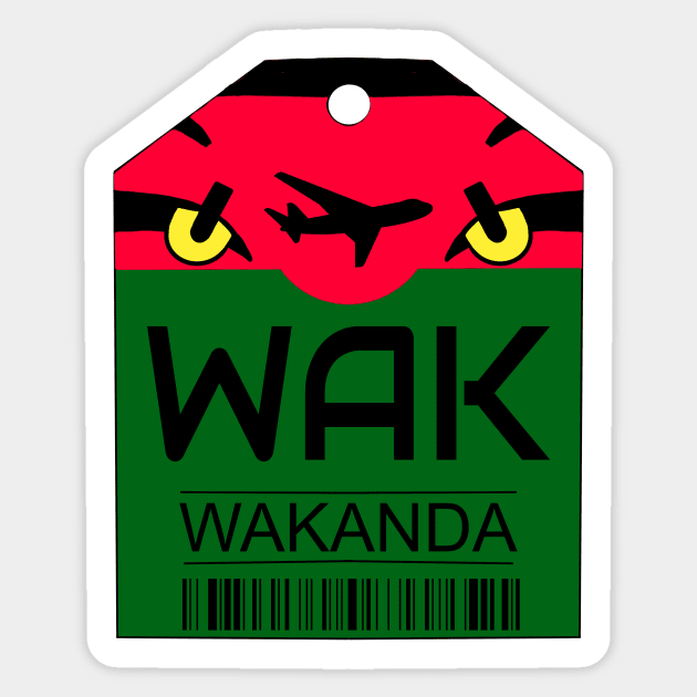 Wakanda Luggage Sticker Sticker by Kangavark